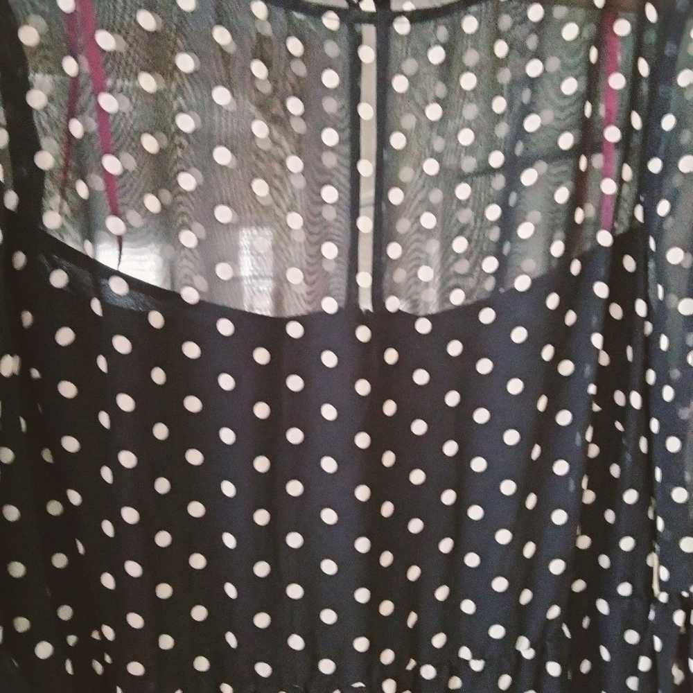 Navy Blue & White Polka Dots - 14W - Designer Dre… - image 6