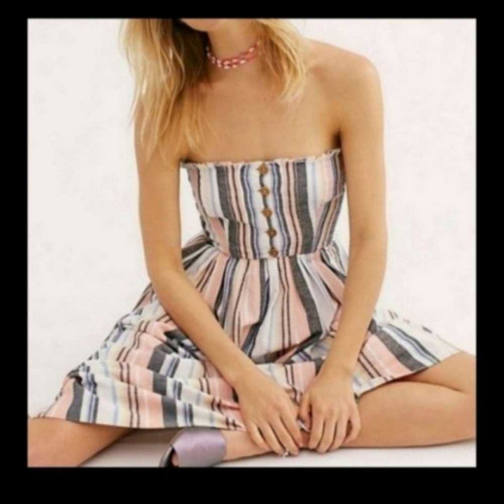 Free People Lilah Multi Striped Pleated Skirt Tub… - image 2