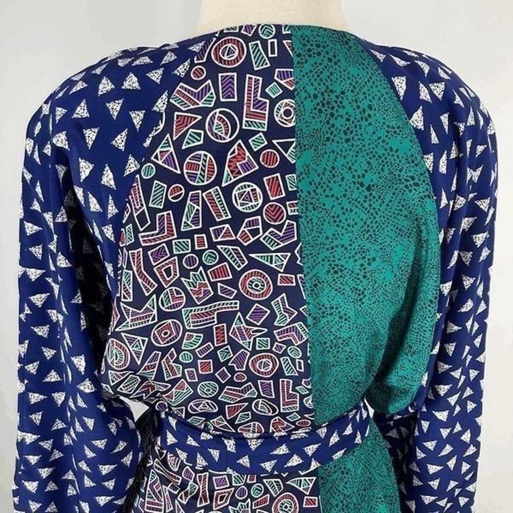 Maggie Shepherd S Blue Shirt Dress + Scarf 1980s … - image 10