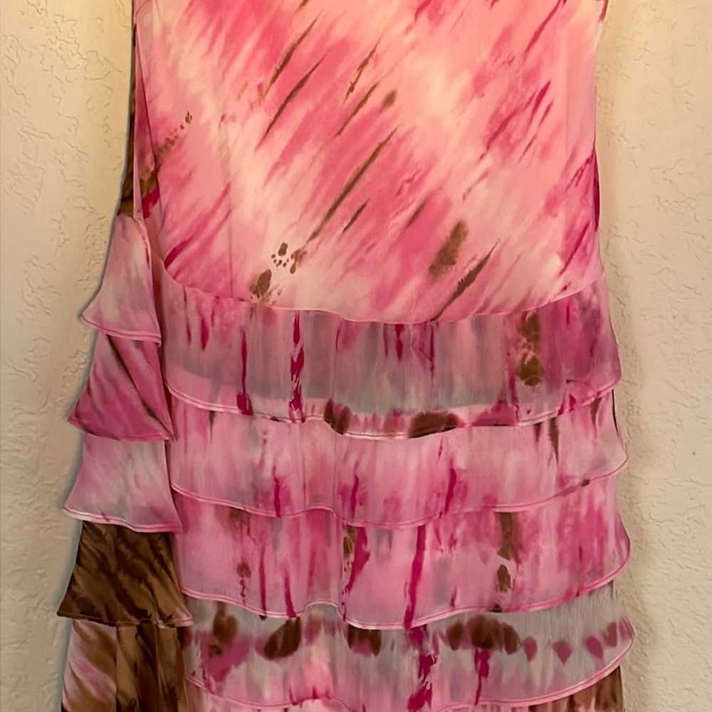 Vintage Joseph Ribkoff Tiered Ruffle Dress Pink W… - image 4