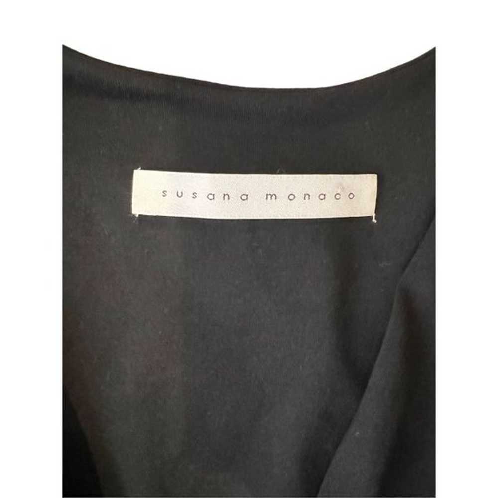 Susana Monaco size XS black short sleeve faux wra… - image 2
