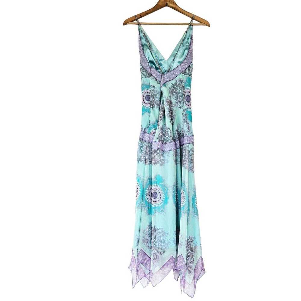 Vtg Nicole Miller Silk Midi Dress Womens Size 8 F… - image 2