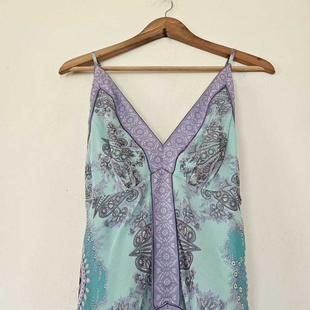 Vtg Nicole Miller Silk Midi Dress Womens Size 8 F… - image 3