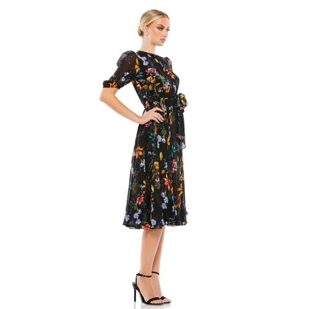 Mac Duggal Floral Belted Midi Dress in Black styl… - image 2