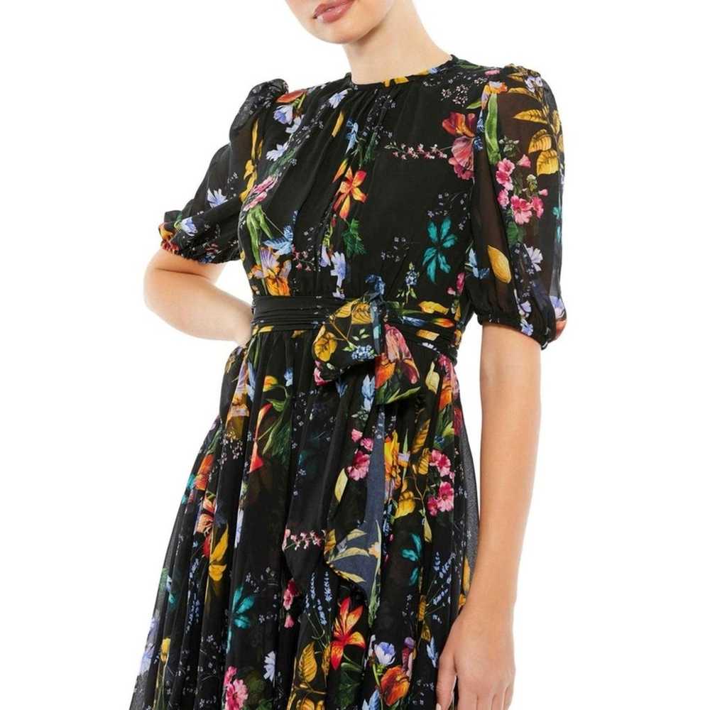 Mac Duggal Floral Belted Midi Dress in Black styl… - image 3