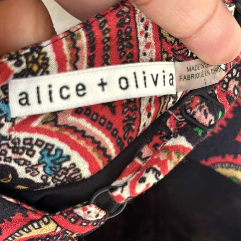 Alice & Olivia Red Multicolor Paisley Print "Alve… - image 4