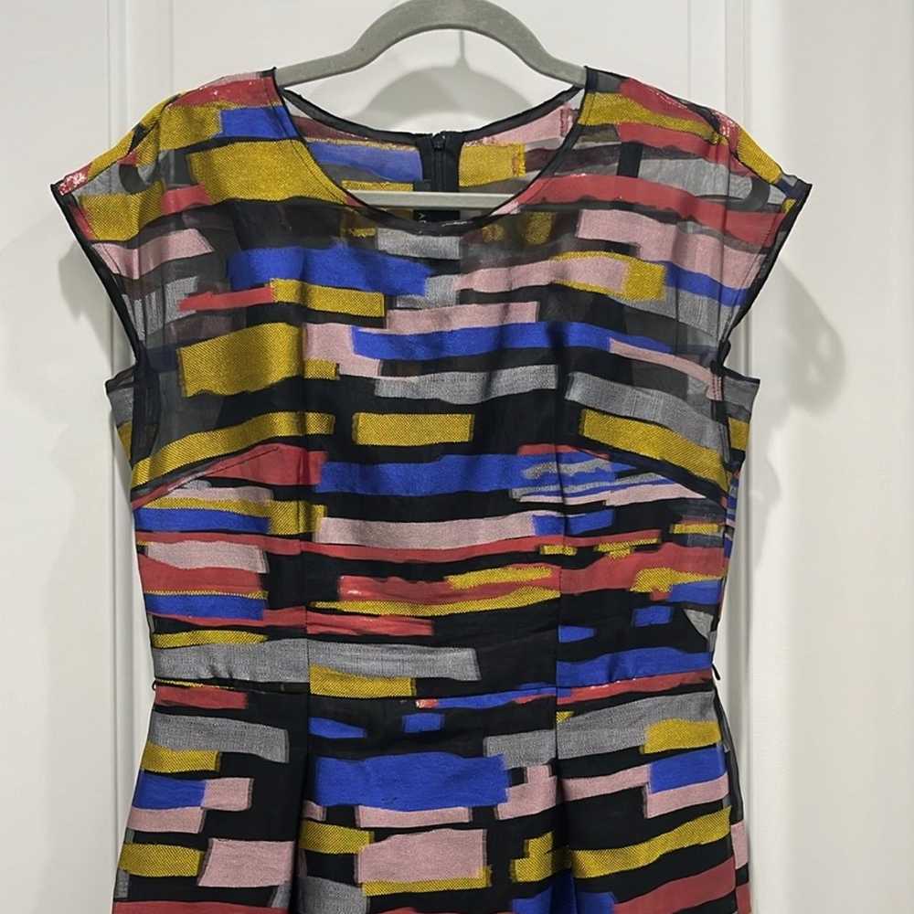 Escada Multi-Colored Midi Dress Silk Blend Sz 38 … - image 2