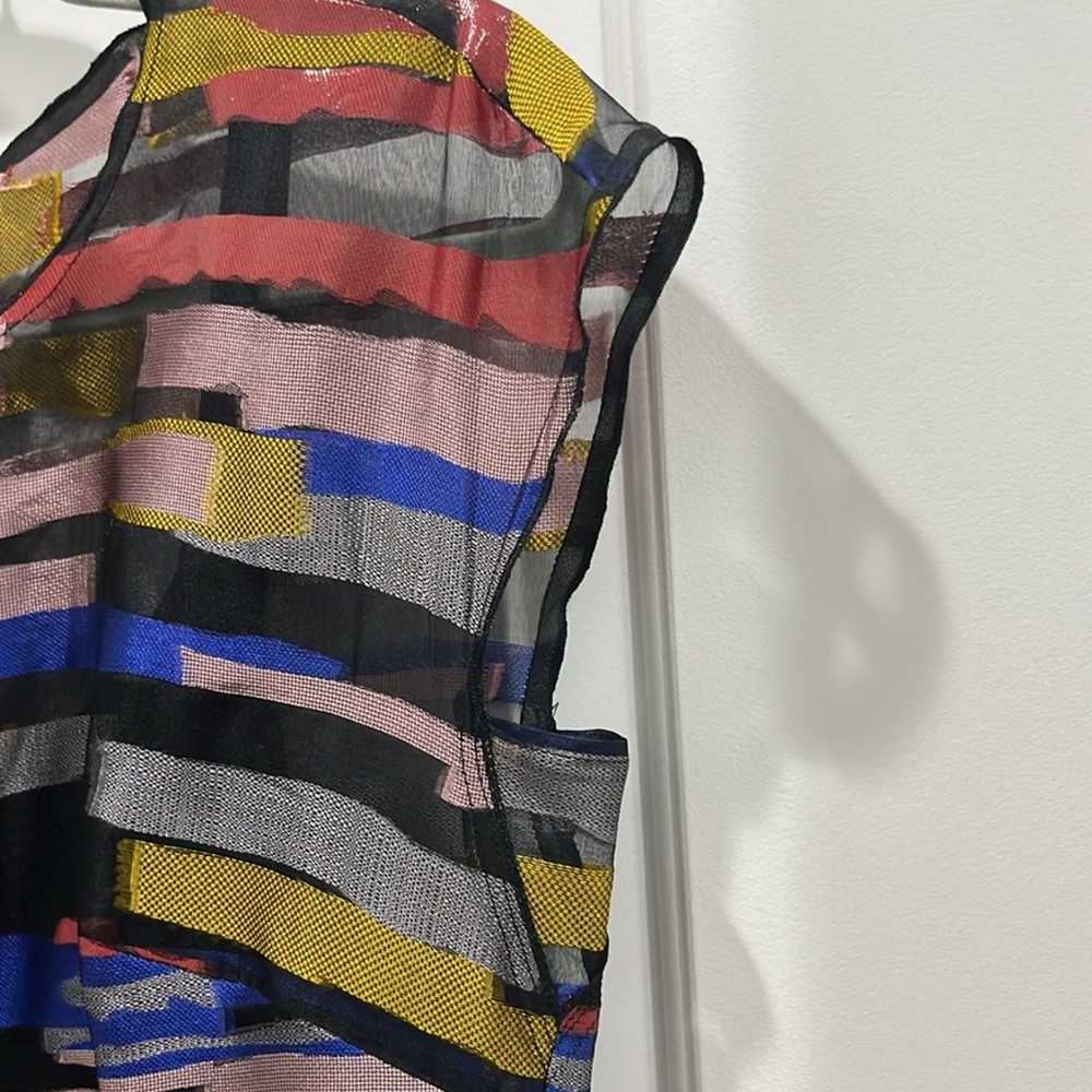 Escada Multi-Colored Midi Dress Silk Blend Sz 38 … - image 5