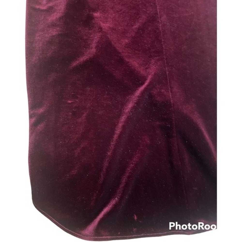 Xscape burgundy red Gown Velvet Tulip-Hem Maxi Dr… - image 10