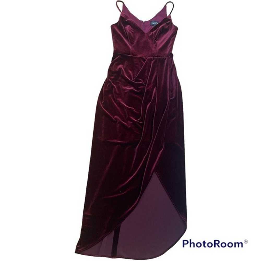 Xscape burgundy red Gown Velvet Tulip-Hem Maxi Dr… - image 2