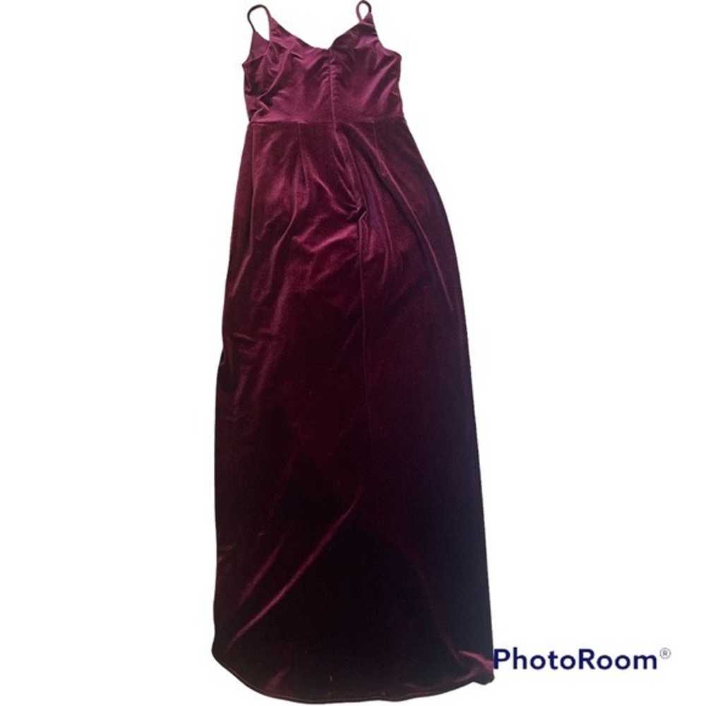 Xscape burgundy red Gown Velvet Tulip-Hem Maxi Dr… - image 9