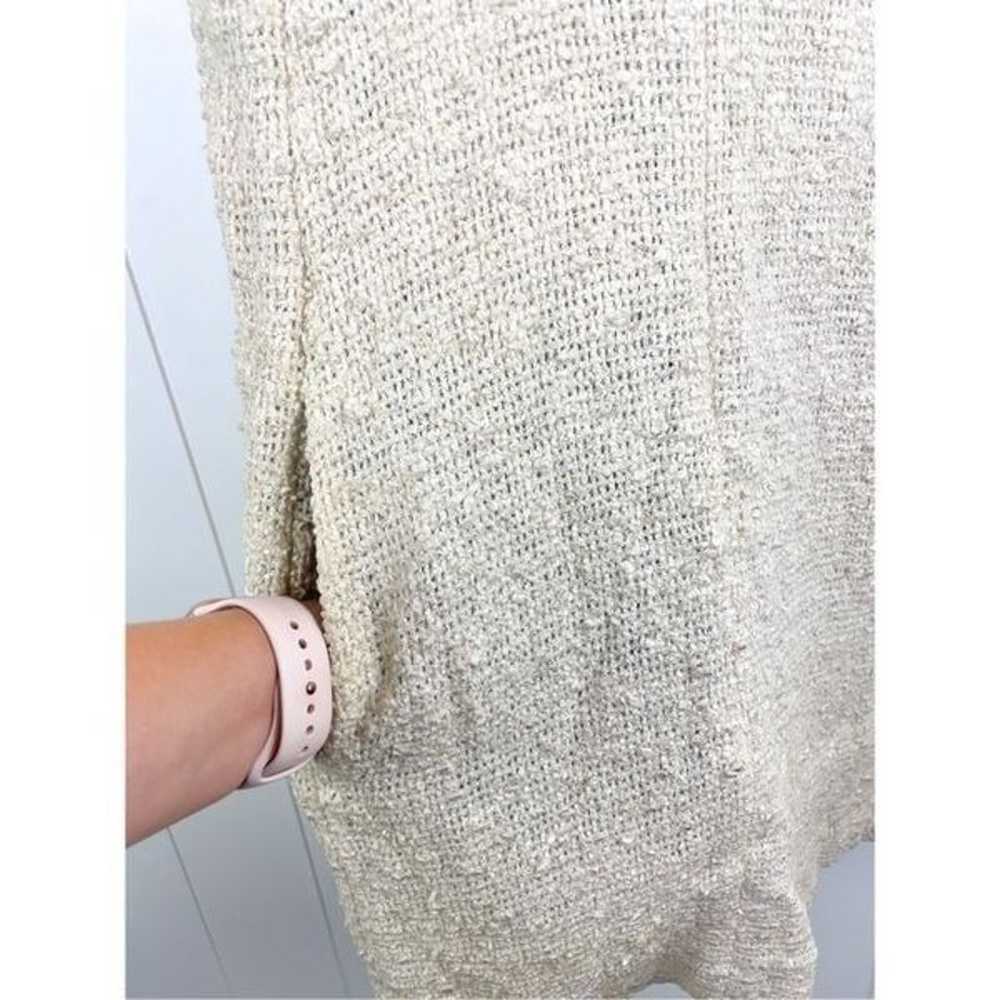 L'Agence Tweed Knit Cap Sleeve Ivory Metallic Shi… - image 4
