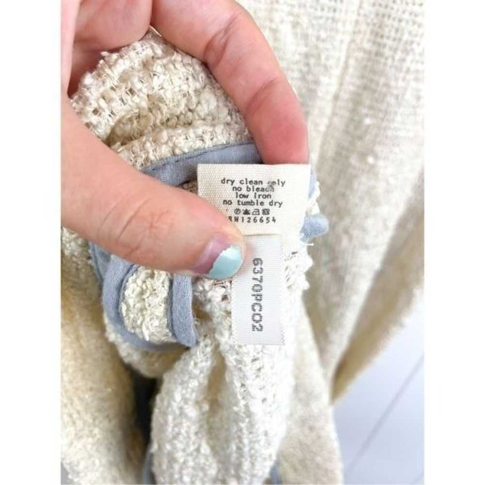 L'Agence Tweed Knit Cap Sleeve Ivory Metallic Shi… - image 9