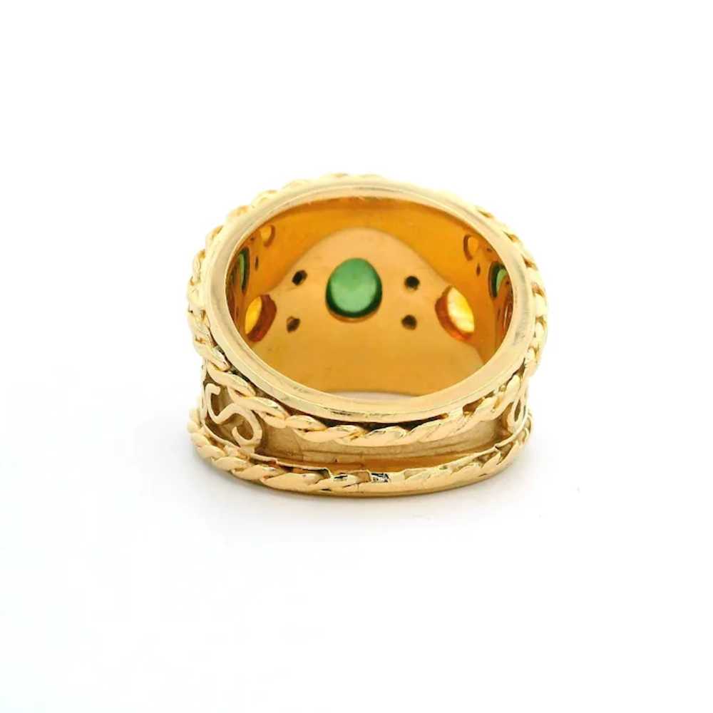 14k Yellow Gold Tourmaline & Citrine Scroll Detai… - image 7