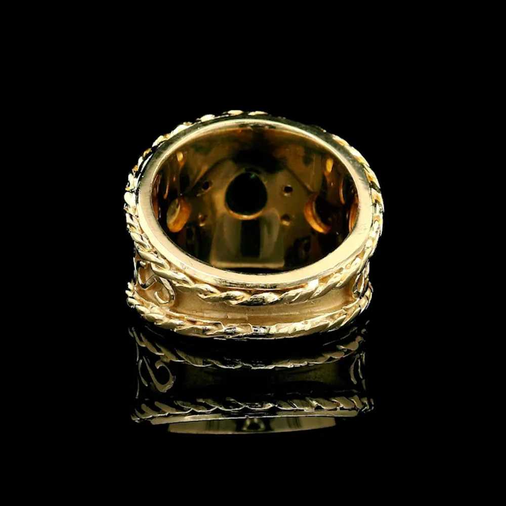 14k Yellow Gold Tourmaline & Citrine Scroll Detai… - image 8