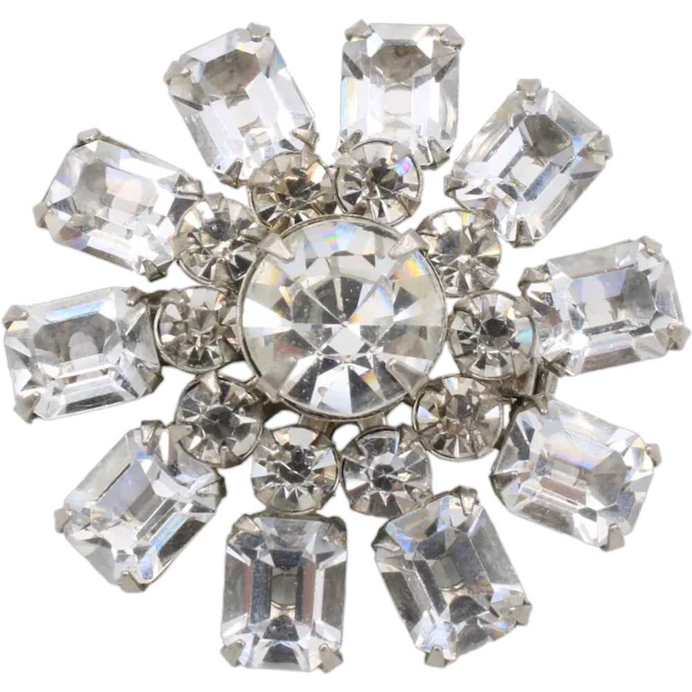 Brooch Pin Atomic Rhinestone Starburst - image 1