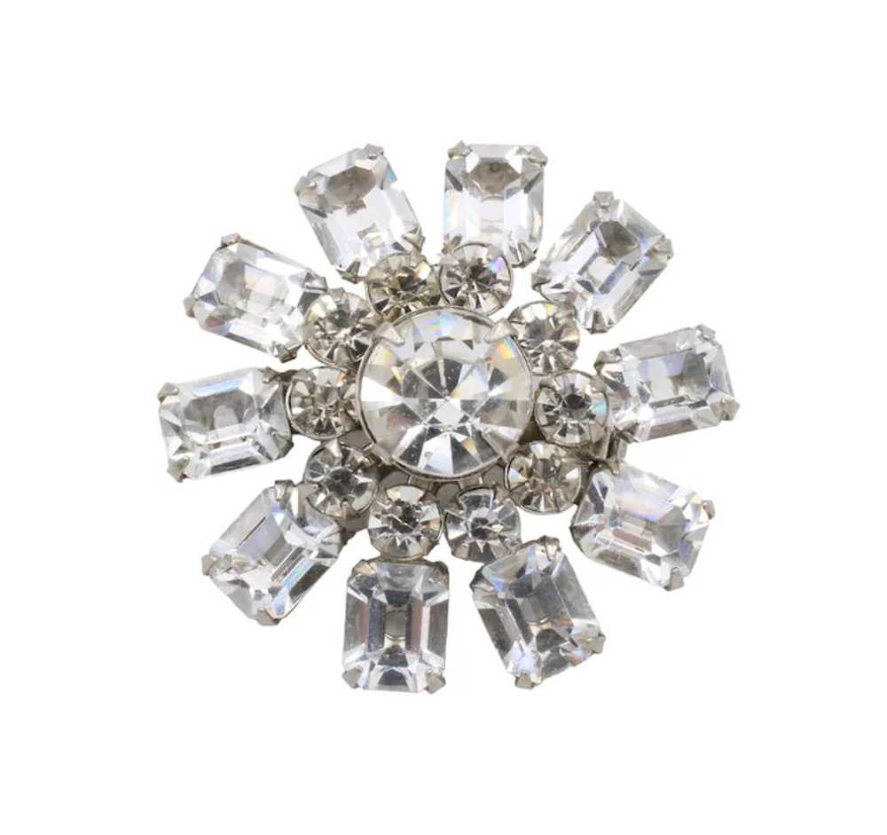 Brooch Pin Atomic Rhinestone Starburst - image 3