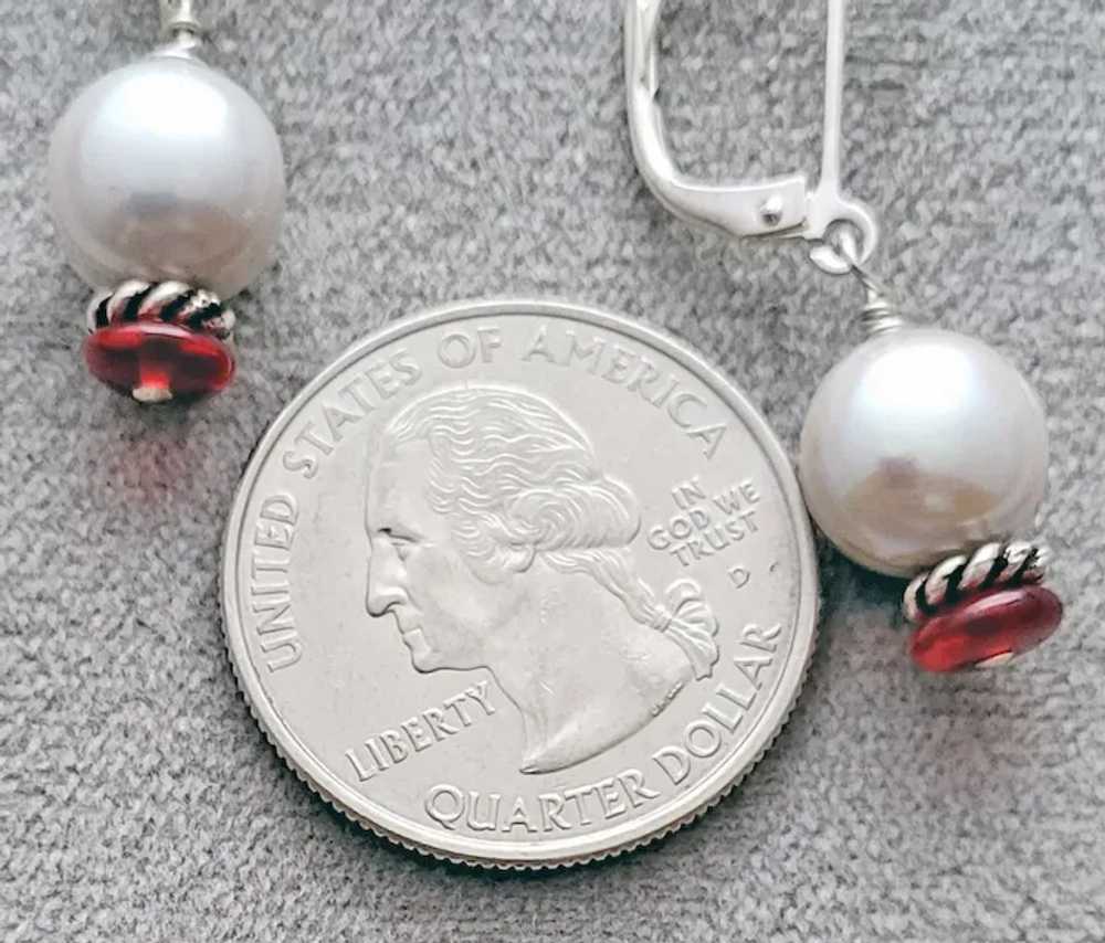 Real Pearl Pierced Earrings Mint Condition Gift a… - image 3