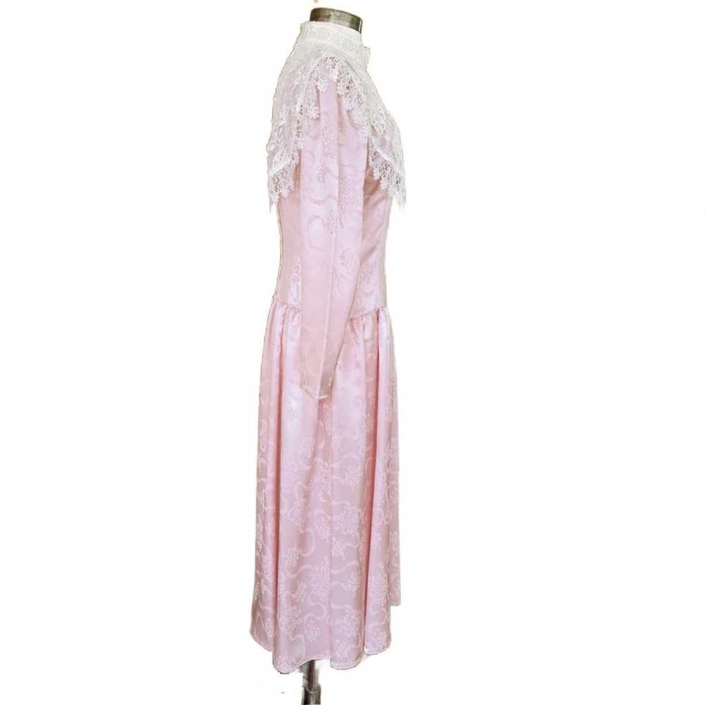 Vintage 80s Jessica McClintock Midi Dress Sz 10 P… - image 6