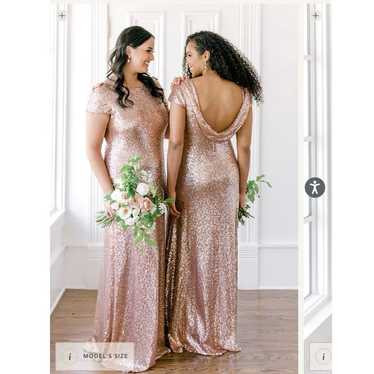 Revelry Chloe Sequin Gown (Rose Gold Size 2 Petite