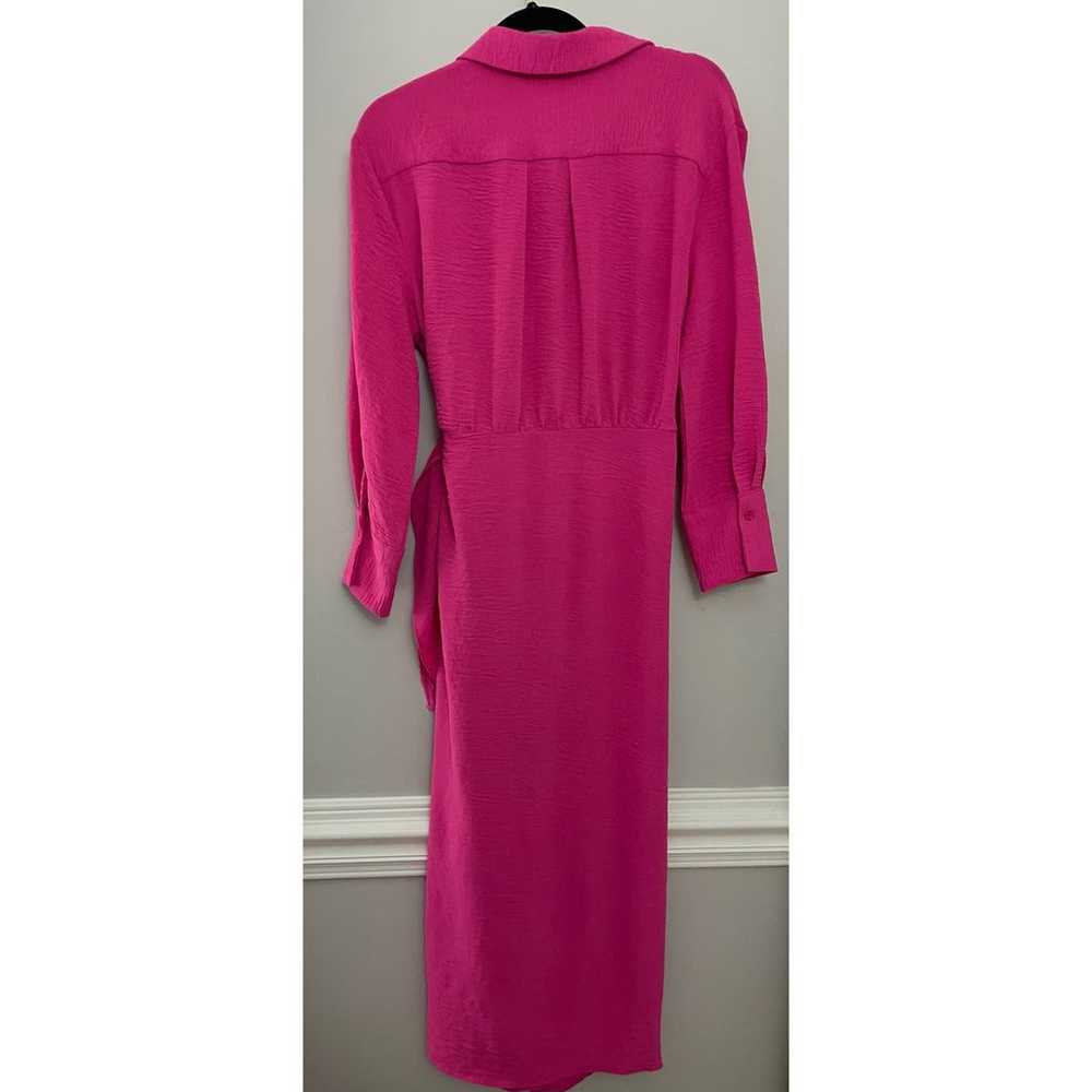 Anna Kay *Long Sleeve* Hot Pink Midi Wrap Dress M… - image 6