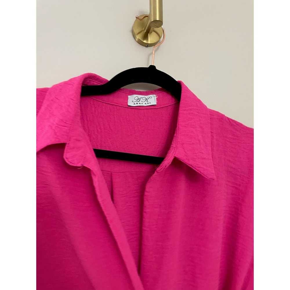 Anna Kay *Long Sleeve* Hot Pink Midi Wrap Dress M… - image 8