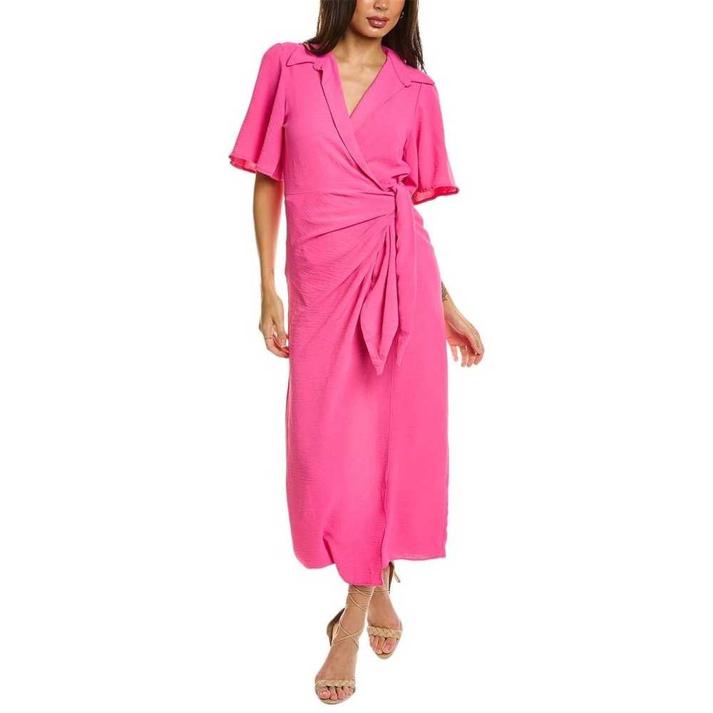 Anna Kay *Long Sleeve* Hot Pink Midi Wrap Dress M… - image 9