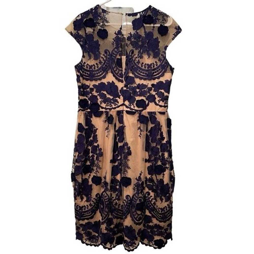 Marchesa Notte Dress Womens 12 Mena Blue Embroide… - image 2