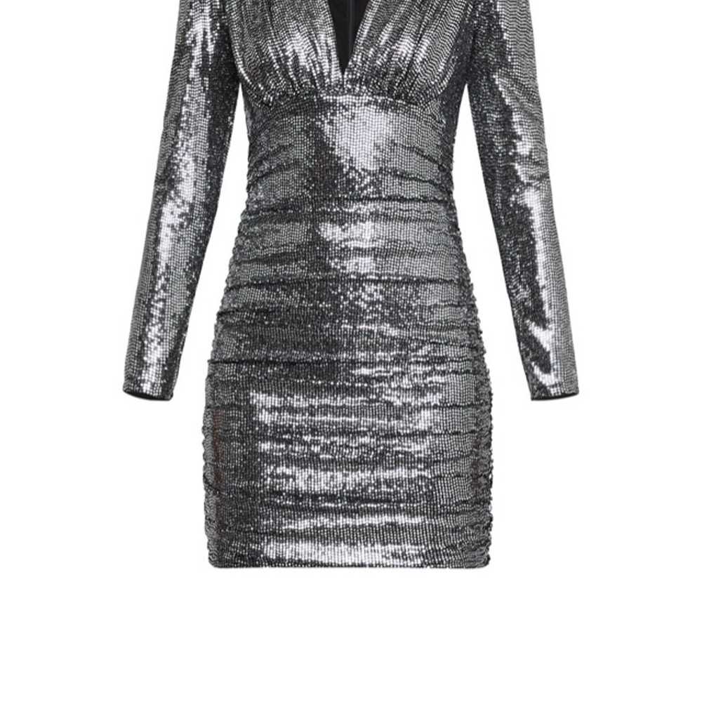 BCBGMAXAZRIA Ruched Metallic Mini Dress - image 6