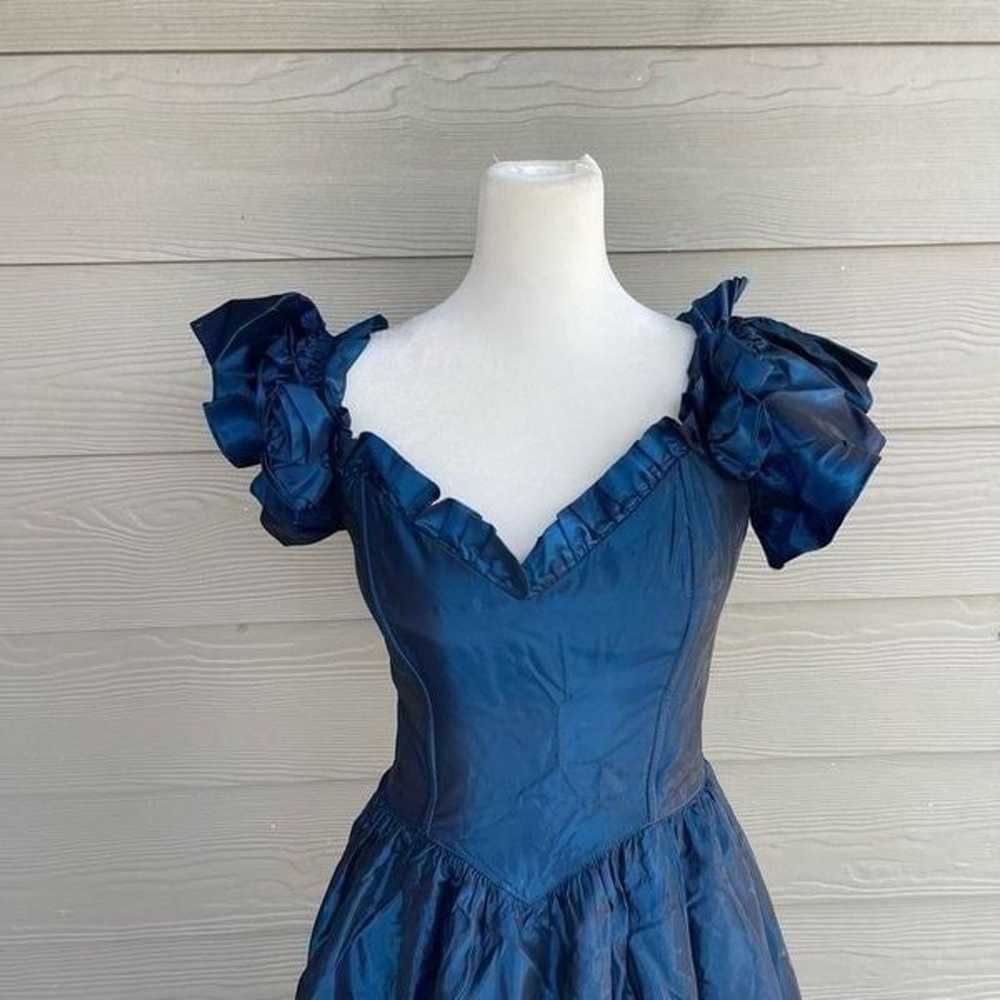 Gunne Sax 1980s vintage royal blue formal dress - image 2