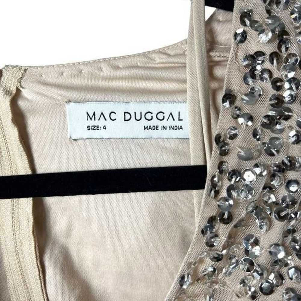 MAC DUGGAL Sequined Cap Sleeveless Plunge Neck Cu… - image 6