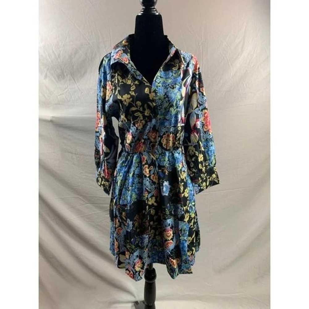 Print Shirt Dress - image 1