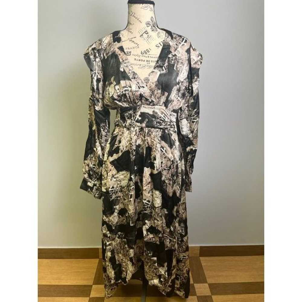 IRO Nuna gathered printed satin-crepe midi dress … - image 3