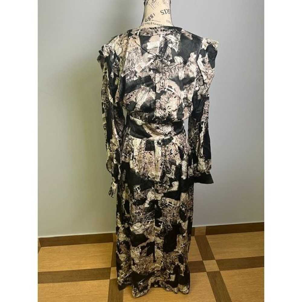 IRO Nuna gathered printed satin-crepe midi dress … - image 4