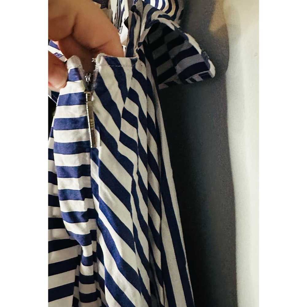 MSGM Blue Striped Cotton Cold Shoulder Lined Squa… - image 12