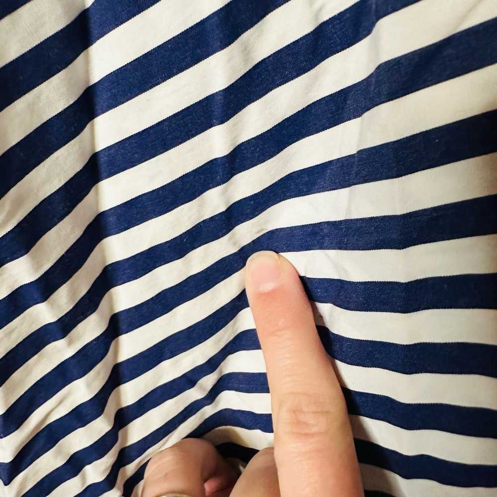 MSGM Blue Striped Cotton Cold Shoulder Lined Squa… - image 9
