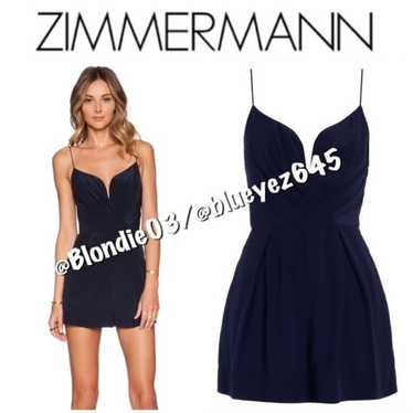 Zimmermann plunge romper play suit in French navy 