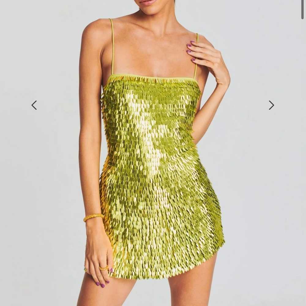 Retrofête NARA FEATHER SEQUIN DRESS lime punch - image 3