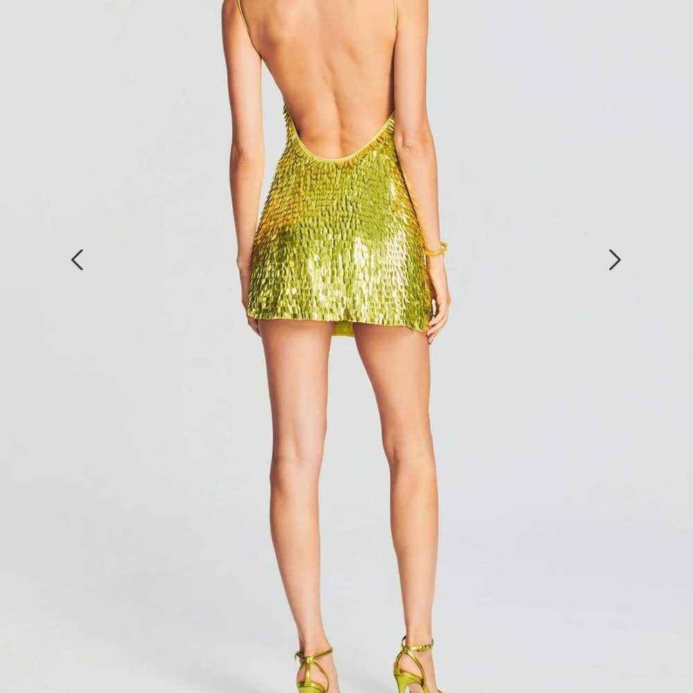 Retrofête NARA FEATHER SEQUIN DRESS lime punch - image 4