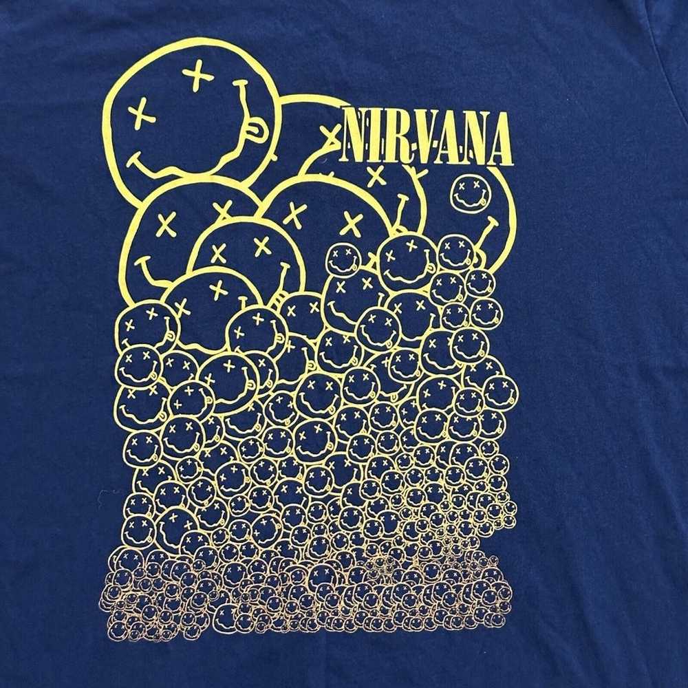 Nirvana Old Navy Men's Blue Short Sleeve Band T-S… - image 3