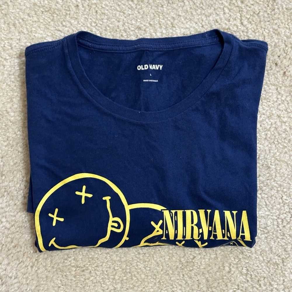 Nirvana Old Navy Men's Blue Short Sleeve Band T-S… - image 5