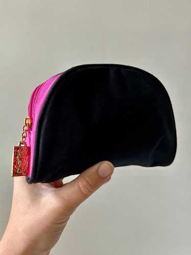 Vintage YSL Black and Hot Pink Makeup Pouch - image 1