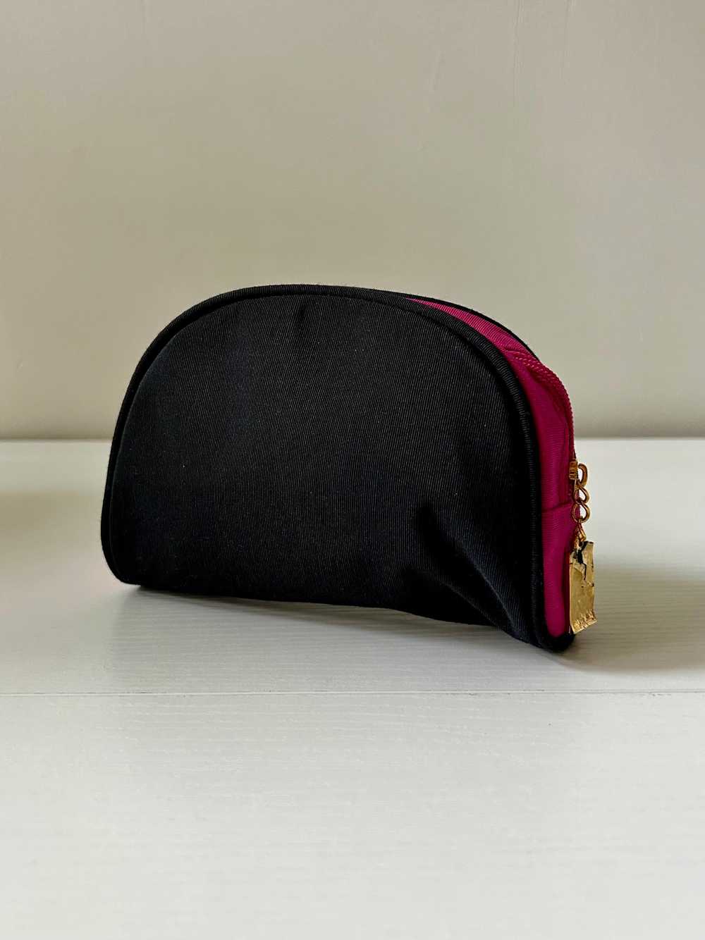 Vintage YSL Black and Hot Pink Makeup Pouch - image 2