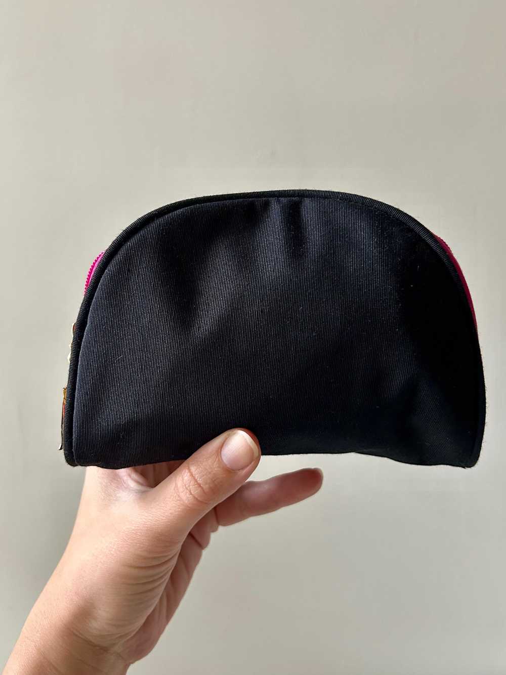 Vintage YSL Black and Hot Pink Makeup Pouch - image 5