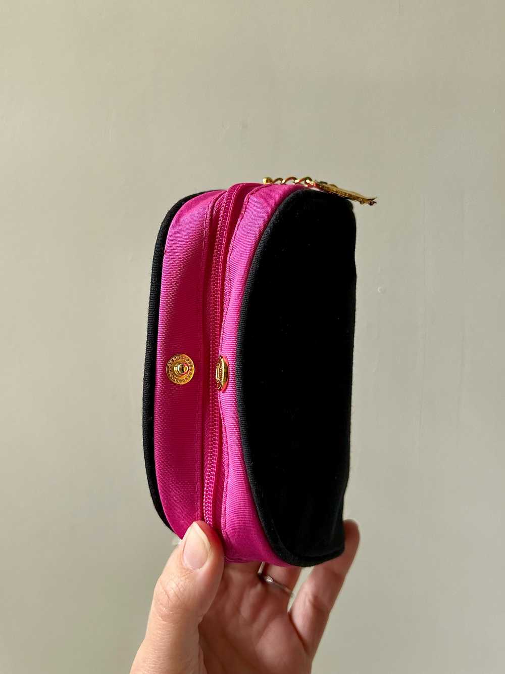 Vintage YSL Black and Hot Pink Makeup Pouch - image 6