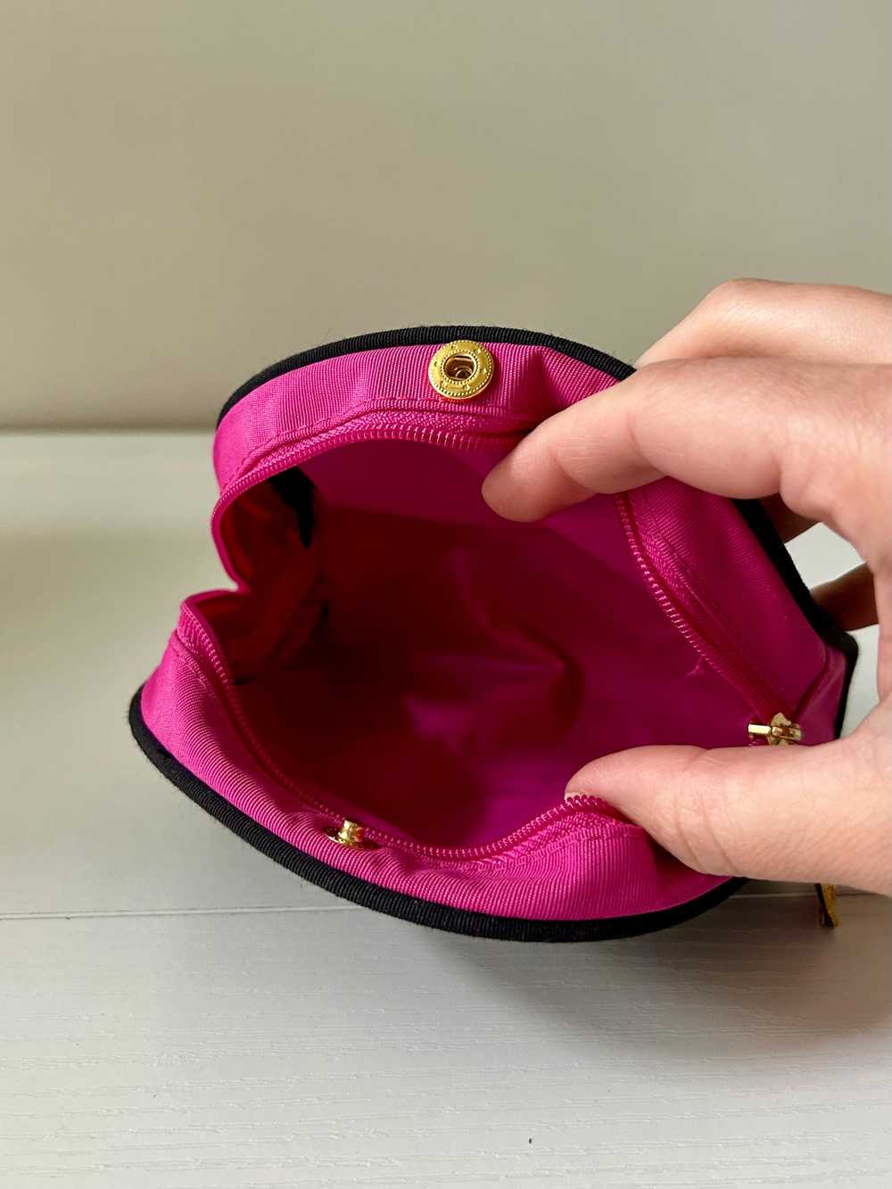 Vintage YSL Black and Hot Pink Makeup Pouch - image 8