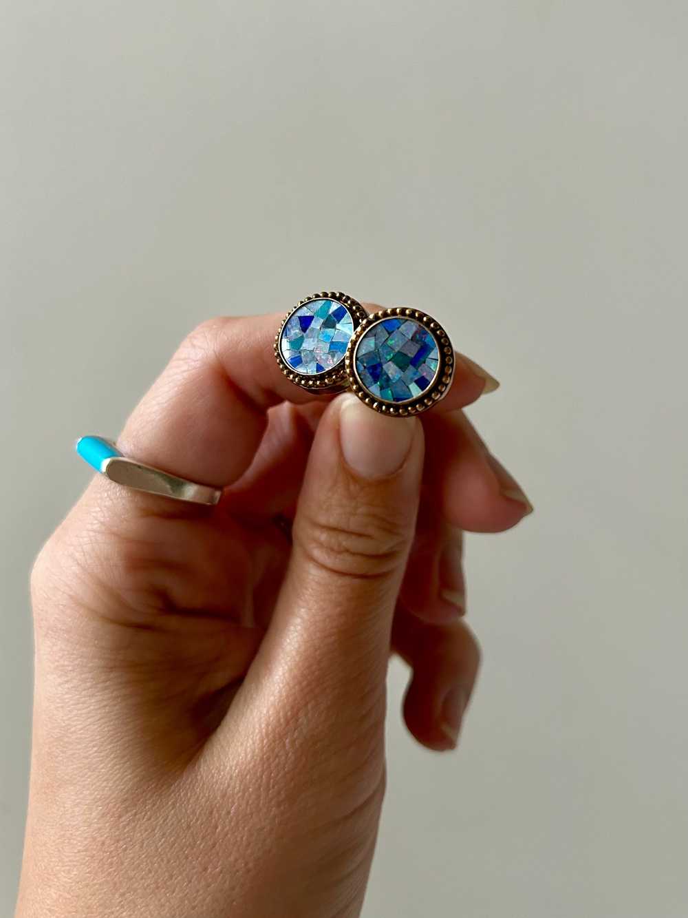 MMA Harvey Avedon Sterling Silver and Mosaic Opal… - image 5