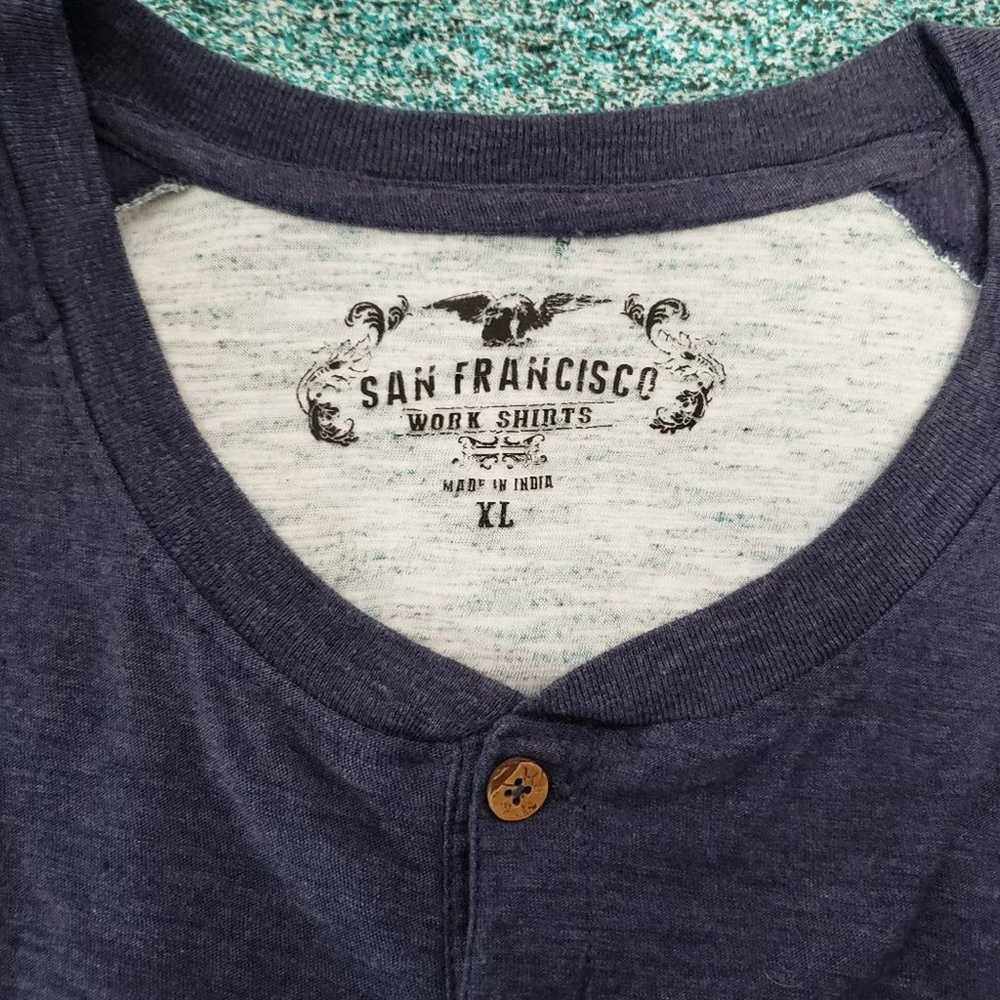 San Francisco Work Shirts Speckle Color Block But… - image 4