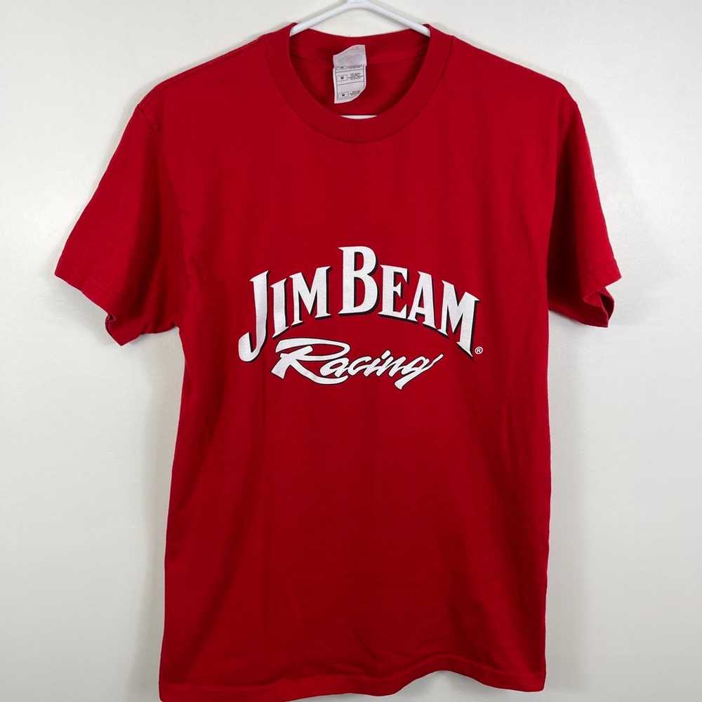 Vintage Jim Beam Racing TShirt Adult Sz M Red Rob… - image 1