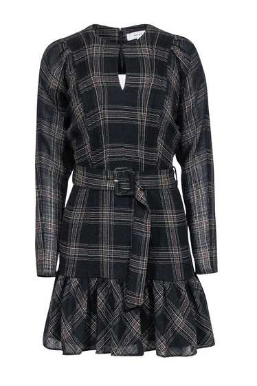 Reiss - Black & Tan Plaid Belted Dress Sz 2